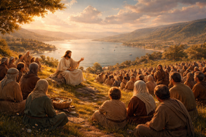 Jesus teaching sermon on the mount